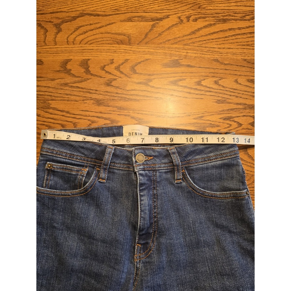Sezane Jeans Womens Size 26 Dark Wash Mid Rise Skinny Raw Hem Stretch Denim - Picture 5 of 11